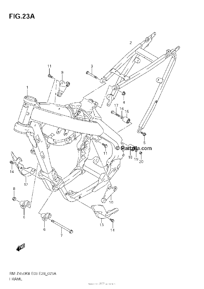 Diagrama de FRAME RM Z450 L0