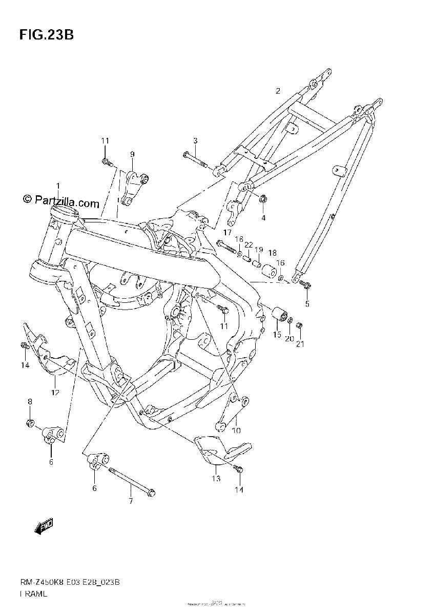 Diagrama de FRAME RM Z450 L1