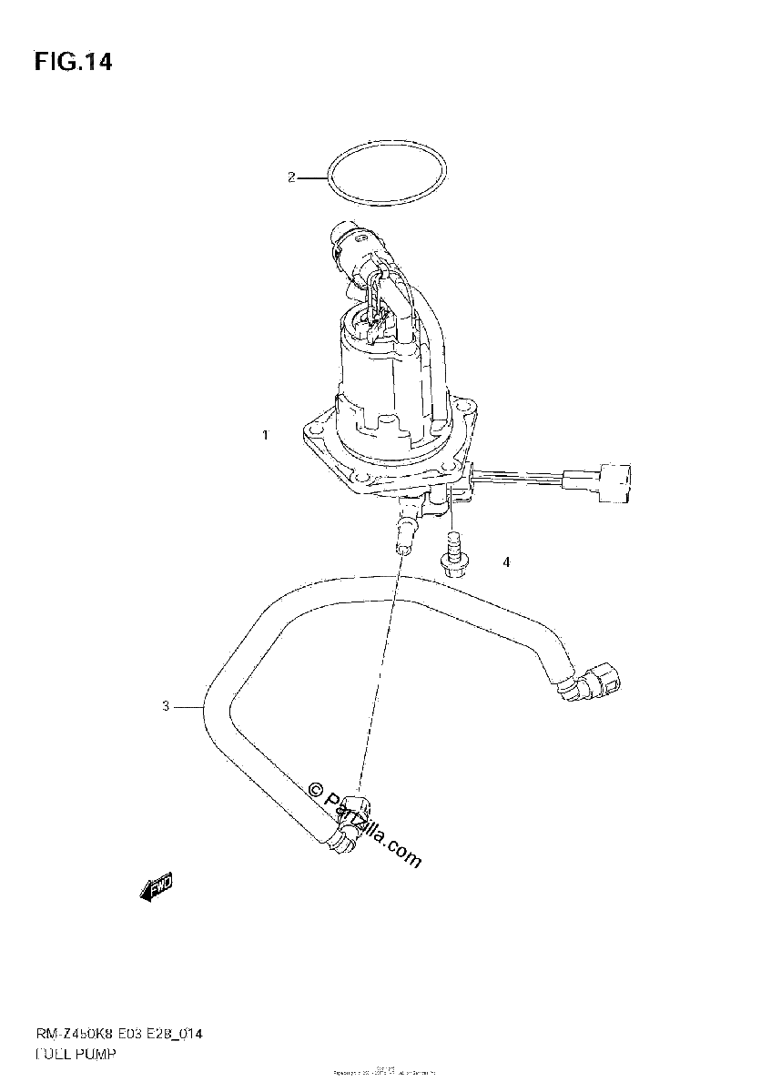 Diagrama de FUEL PUMP RM Z450 K8 K9 L0