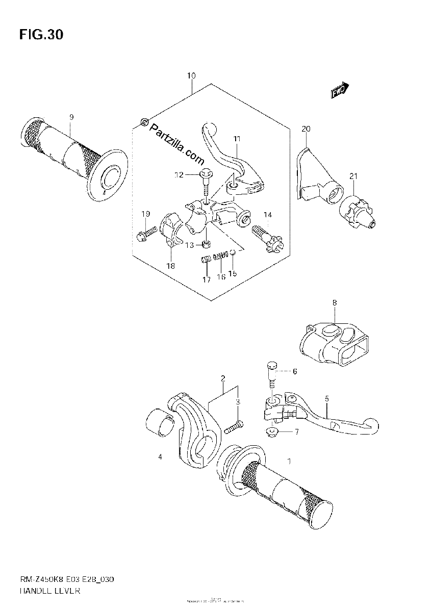 Diagrama de HANDLE LEVER