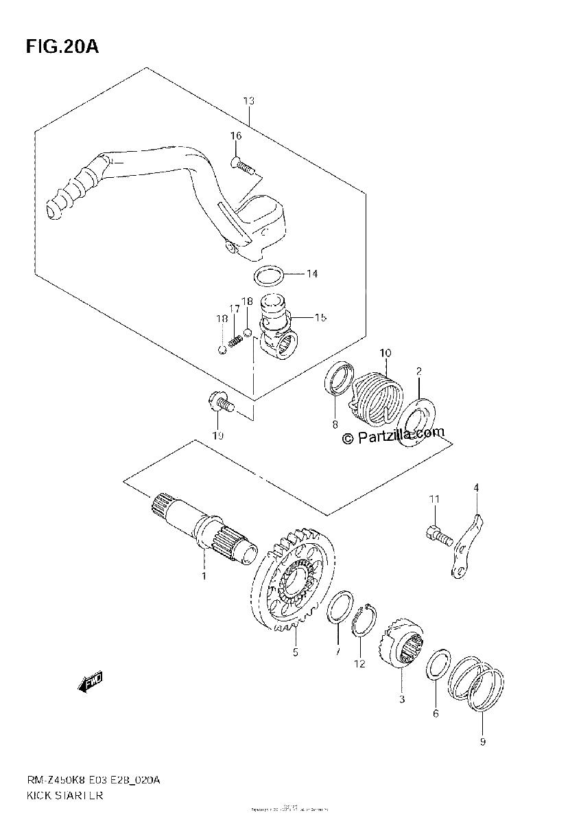 Diagrama de KICK STARTER RM Z450 L0 L1