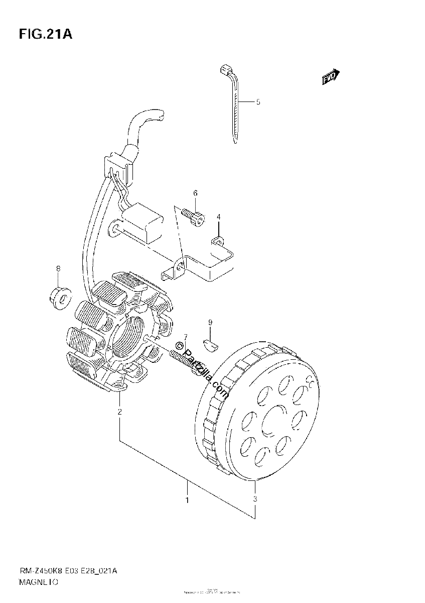 Diagrama de MAGNETO RM Z450 L0 L1
