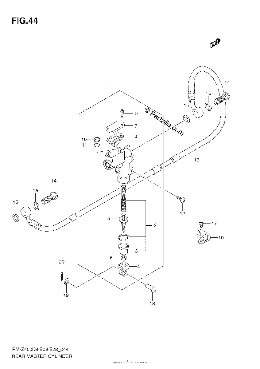 Diagrama de REAR MASTER CYLINDER