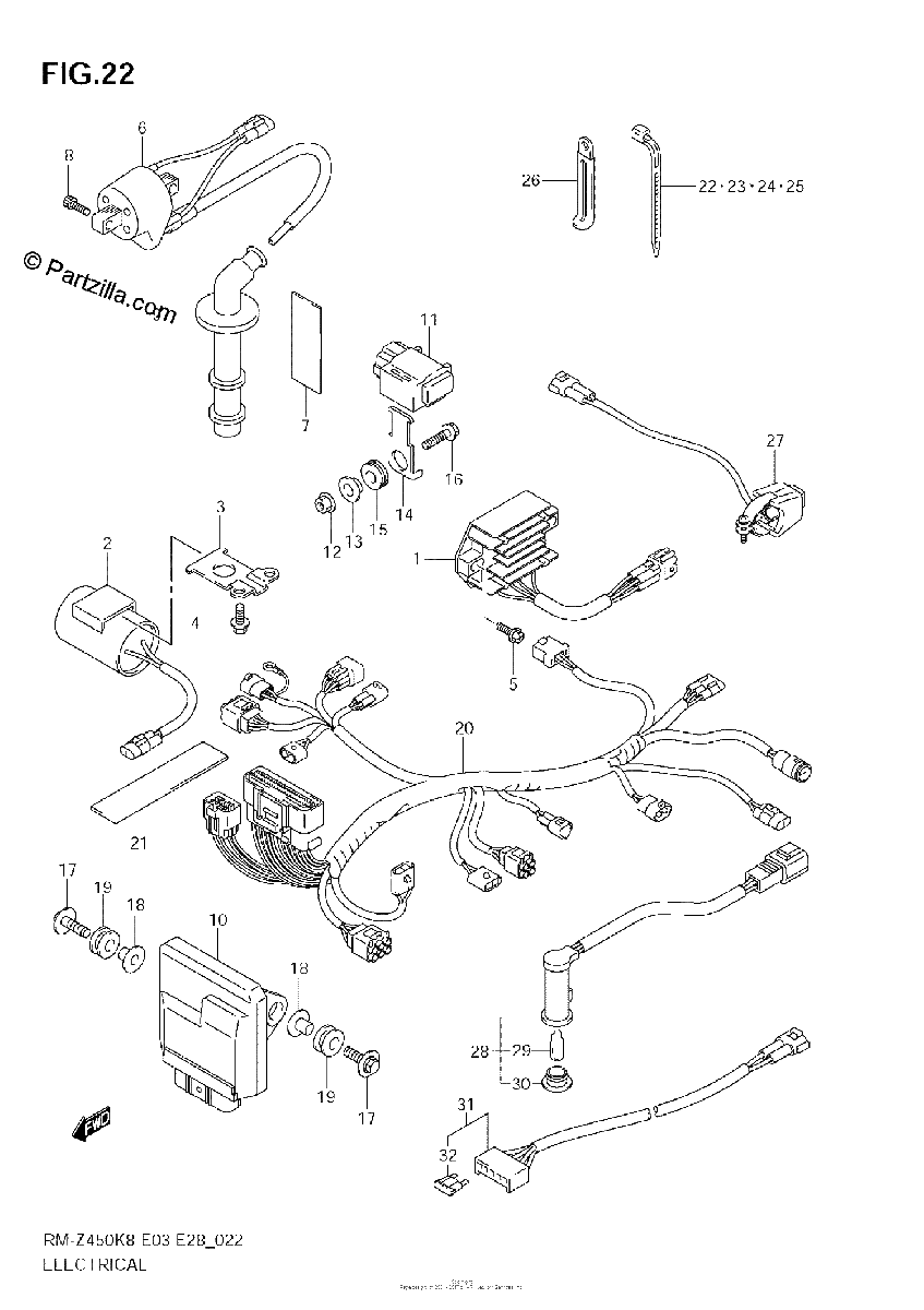 Diagrama de ELECTRICAL RM Z450 K8 K9
