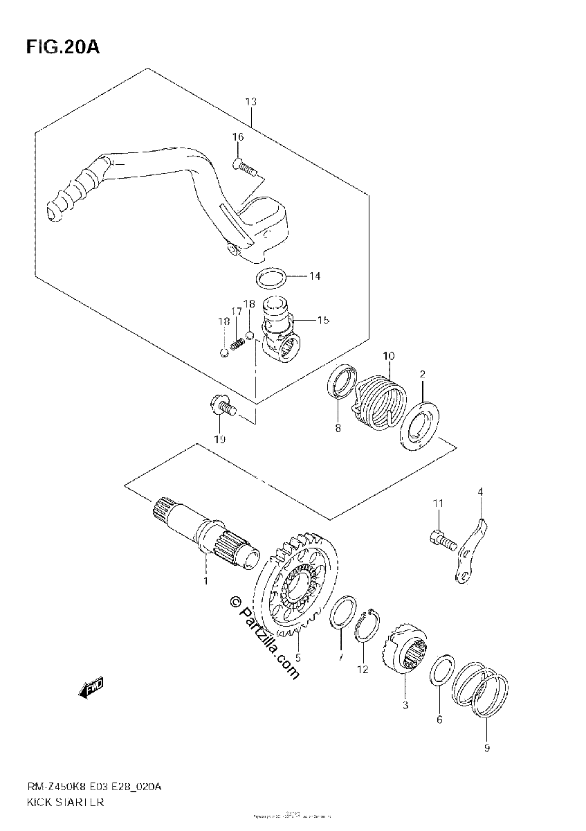 Diagrama de KICK STARTER RM Z450 L0 L1