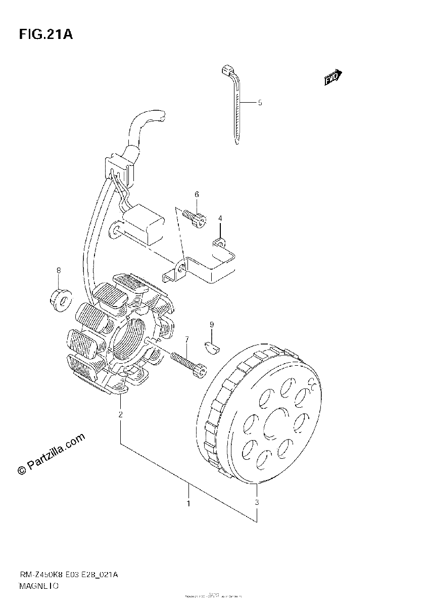 Diagrama de MAGNETO RM Z450 L0 L1