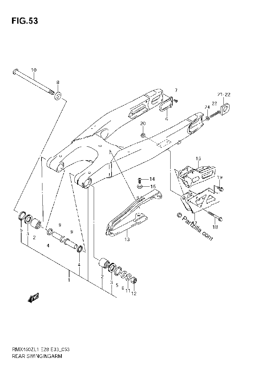 Diagrama de REAR SWINGING ARM