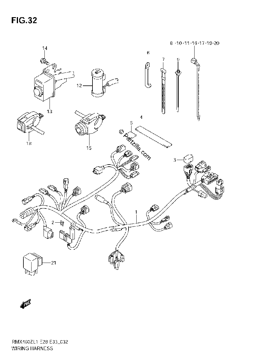 Diagrama de WIRING HARNESS