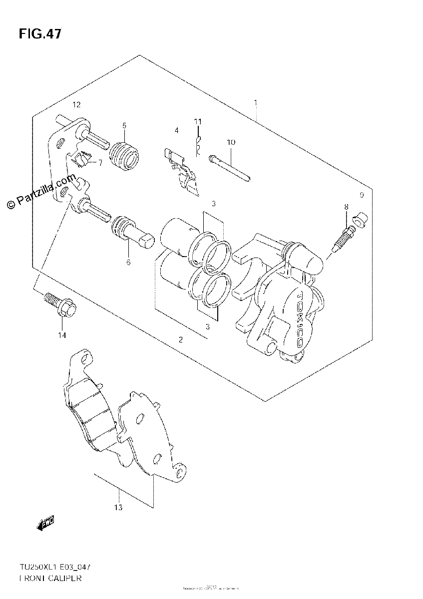 Diagrama de FRONT CALIPER