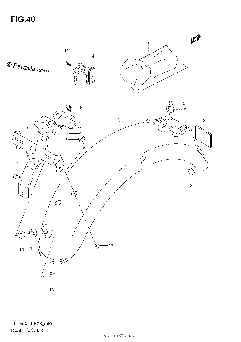 Diagrama de REAR FENDER
