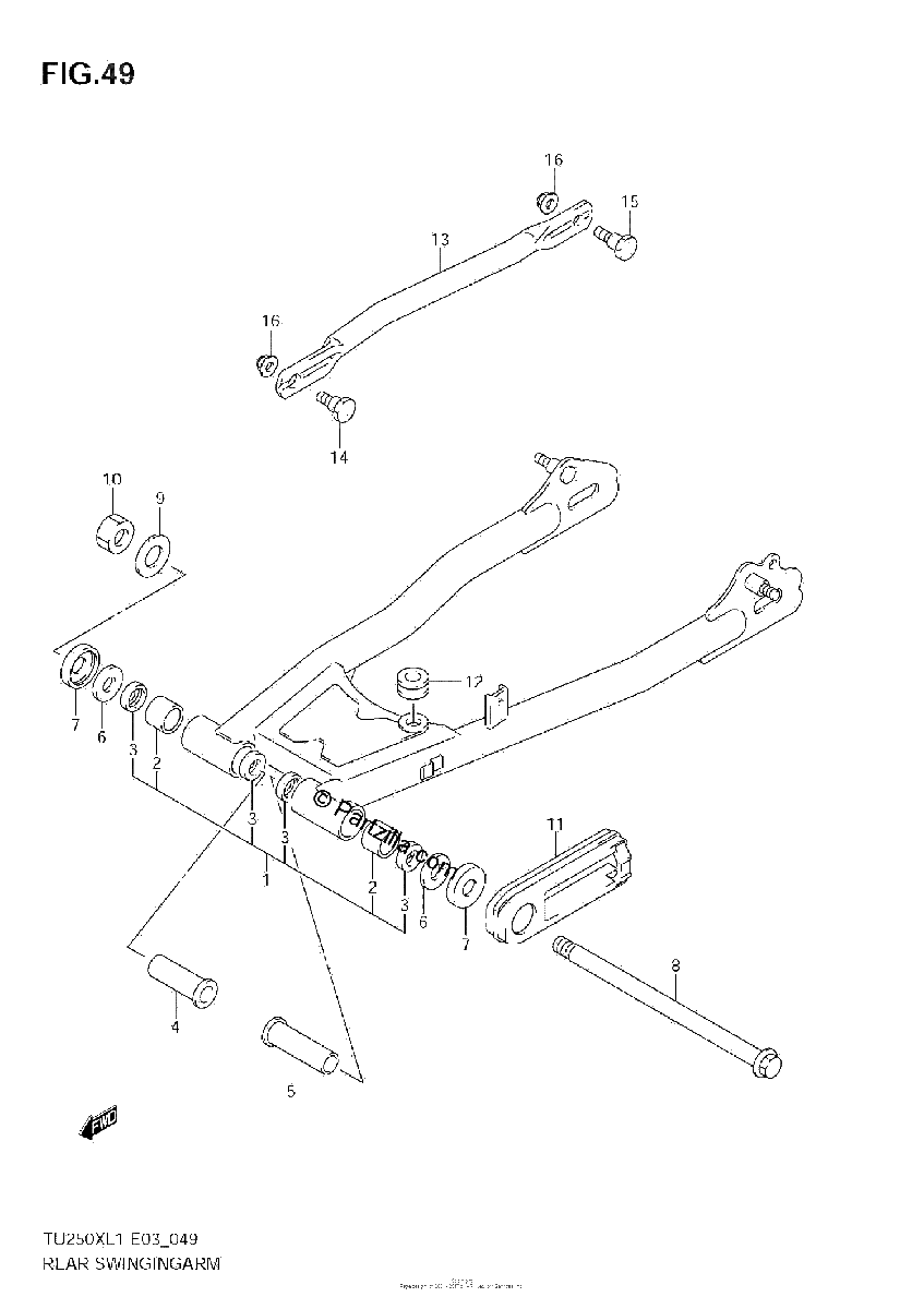 Diagrama de REAR SWINGINGARM