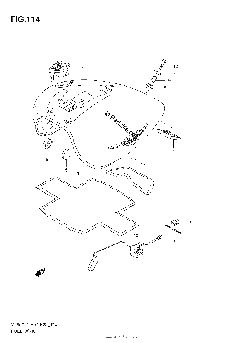 Diagrama de FUEL TANK VL800C E3