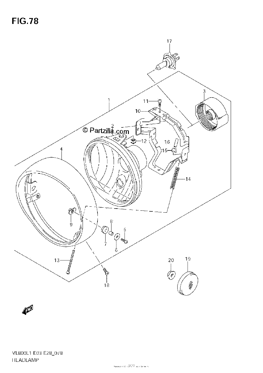 Diagrama de HEADLAMP ASSY