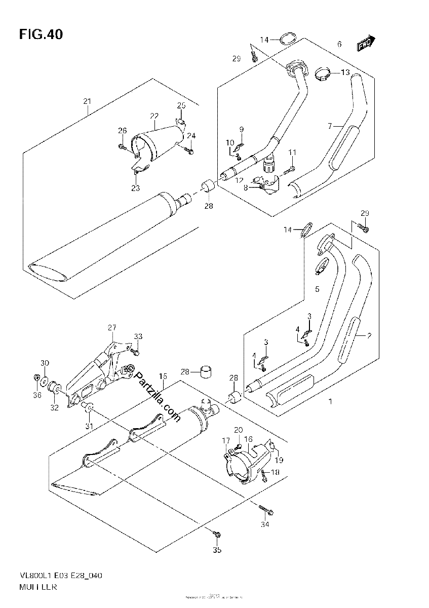 Diagrama de MUFFLER VL800C E3