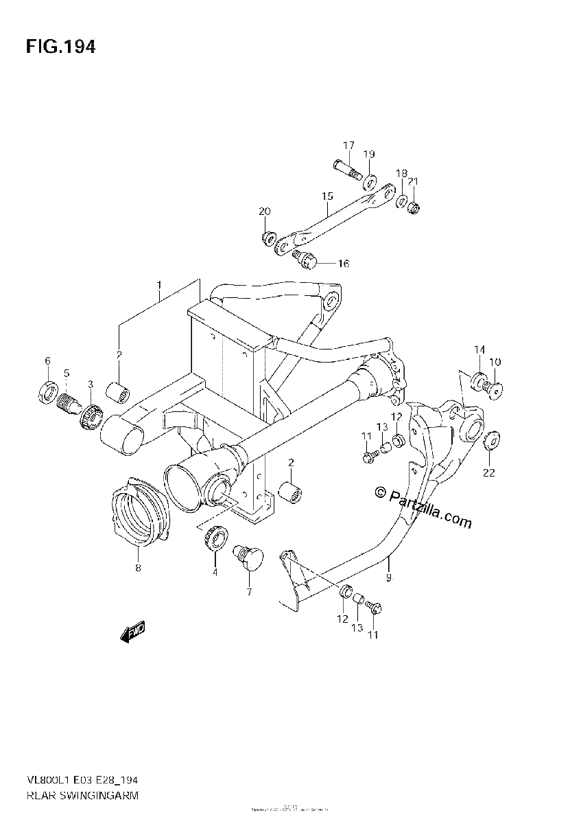 Diagrama de REAR SWINGING ARM