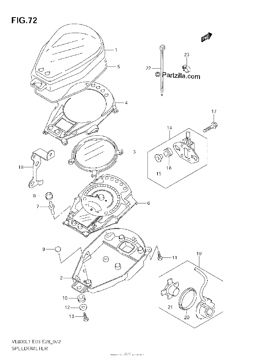 Diagrama de SPEEDOMETER VL800C E3