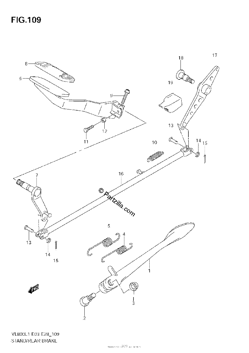 Diagrama de STAND REAR BRAKE