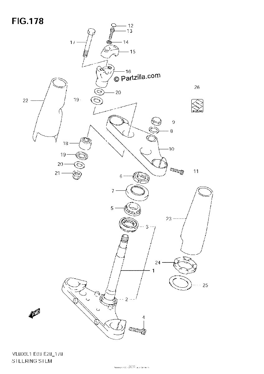 Diagrama de STEERING STEM VL800C E28