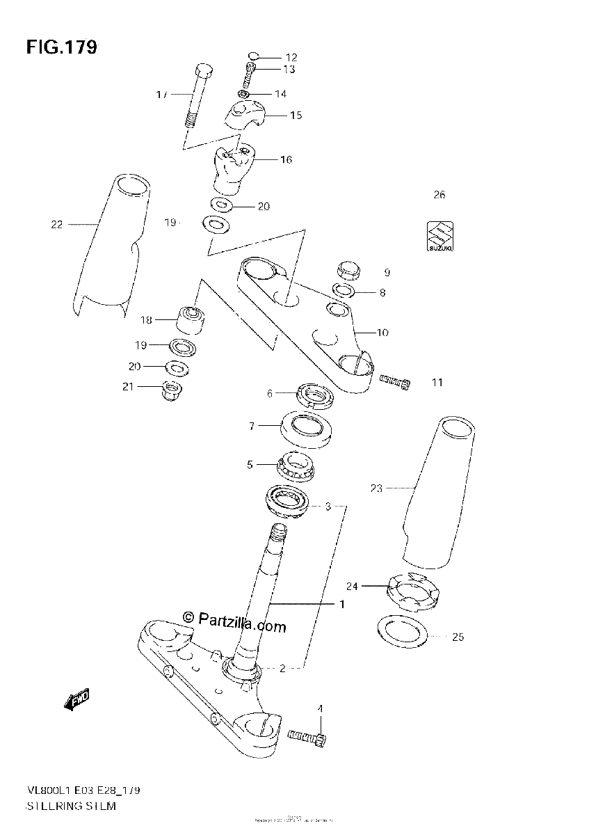 Diagrama de STEERING STEM VL800C E33