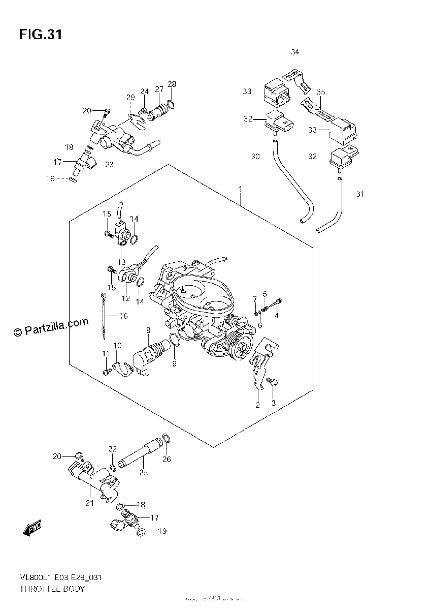 Diagrama de THROTTLE BODY VL800C E28