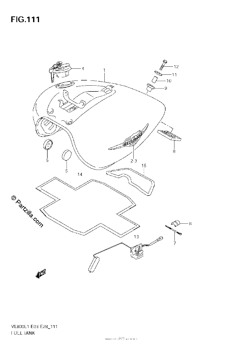 Diagrama de FUEL TANK VL800 E3