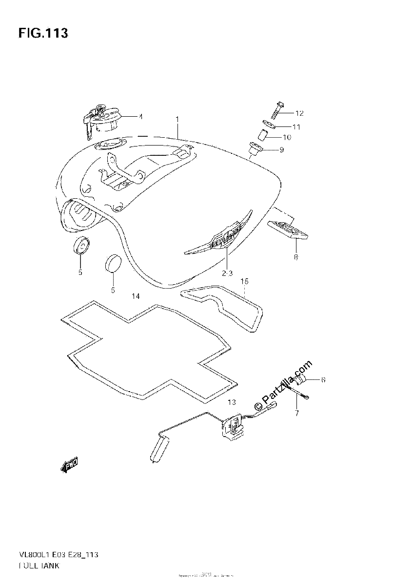 Diagrama de FUEL TANK VL800 E33