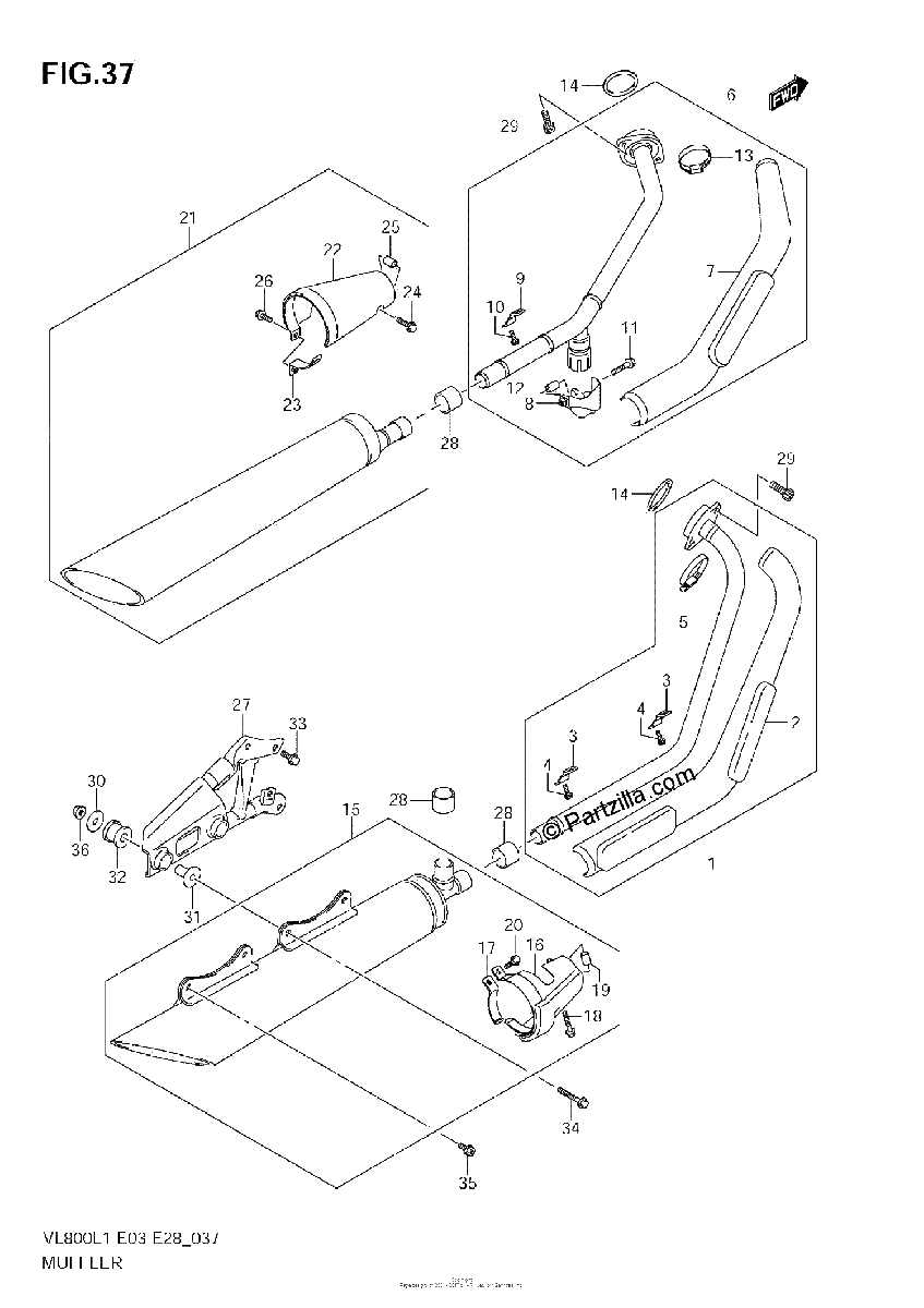 Diagrama de MUFFLER VL800 E3