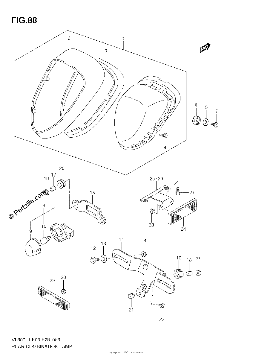 Diagrama de REAR COMBINATION LAMP VL800 E3