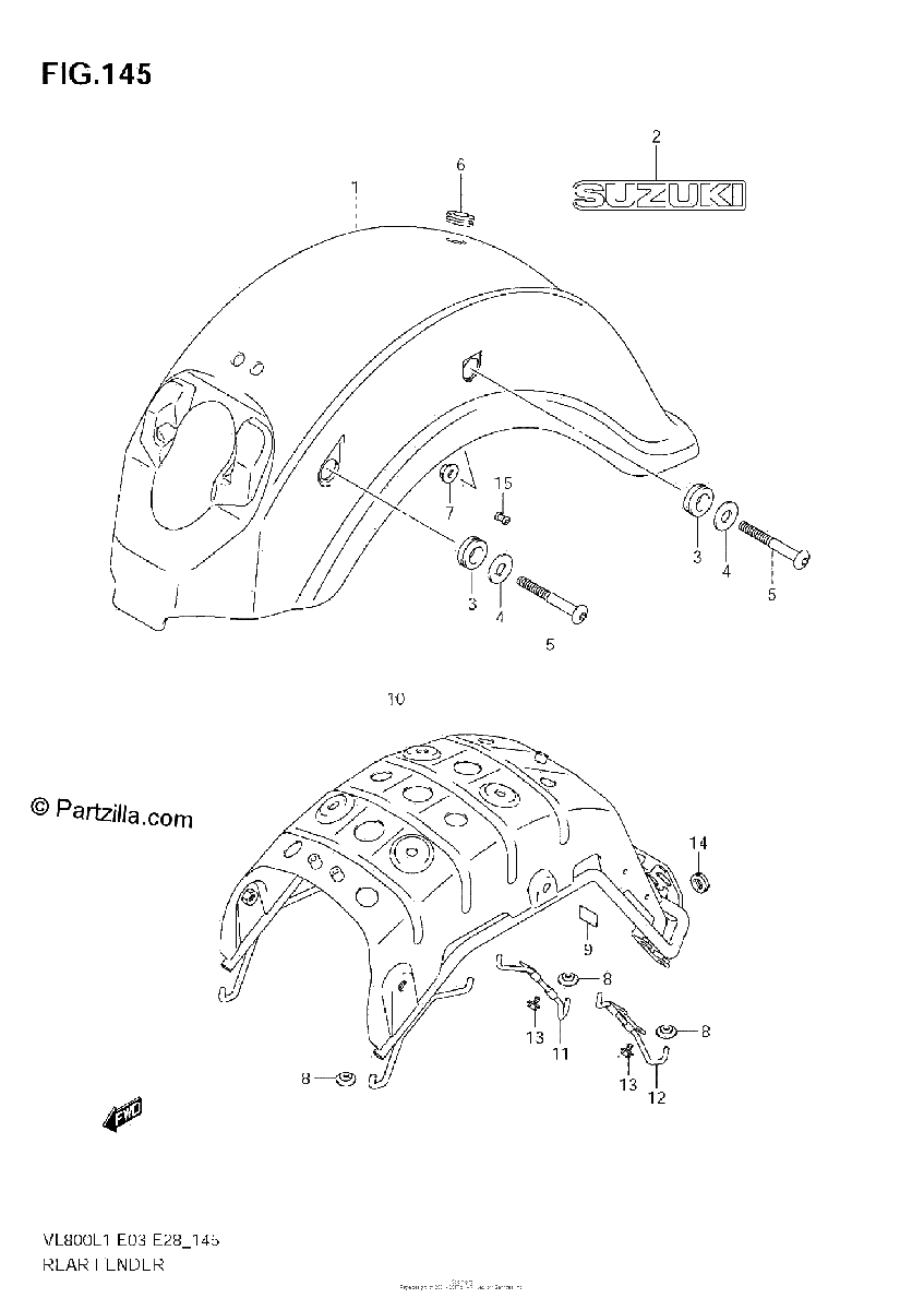 Diagrama de REAR FENDER VL800 E3
