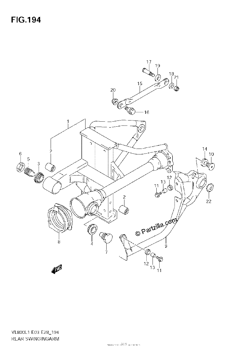 Diagrama de REAR SWINGING ARM