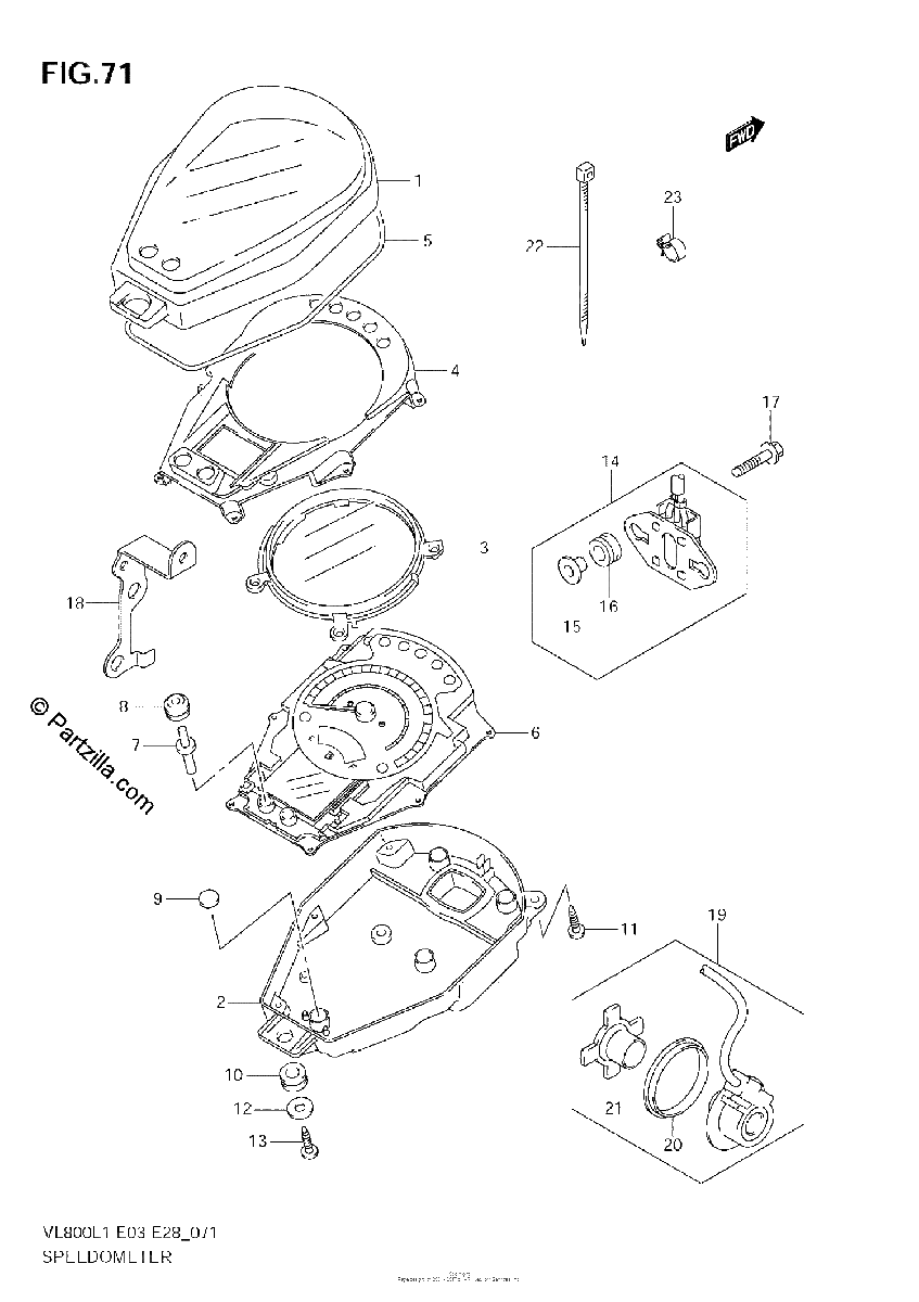 Diagrama de SPEEDOMETER VL800 E33