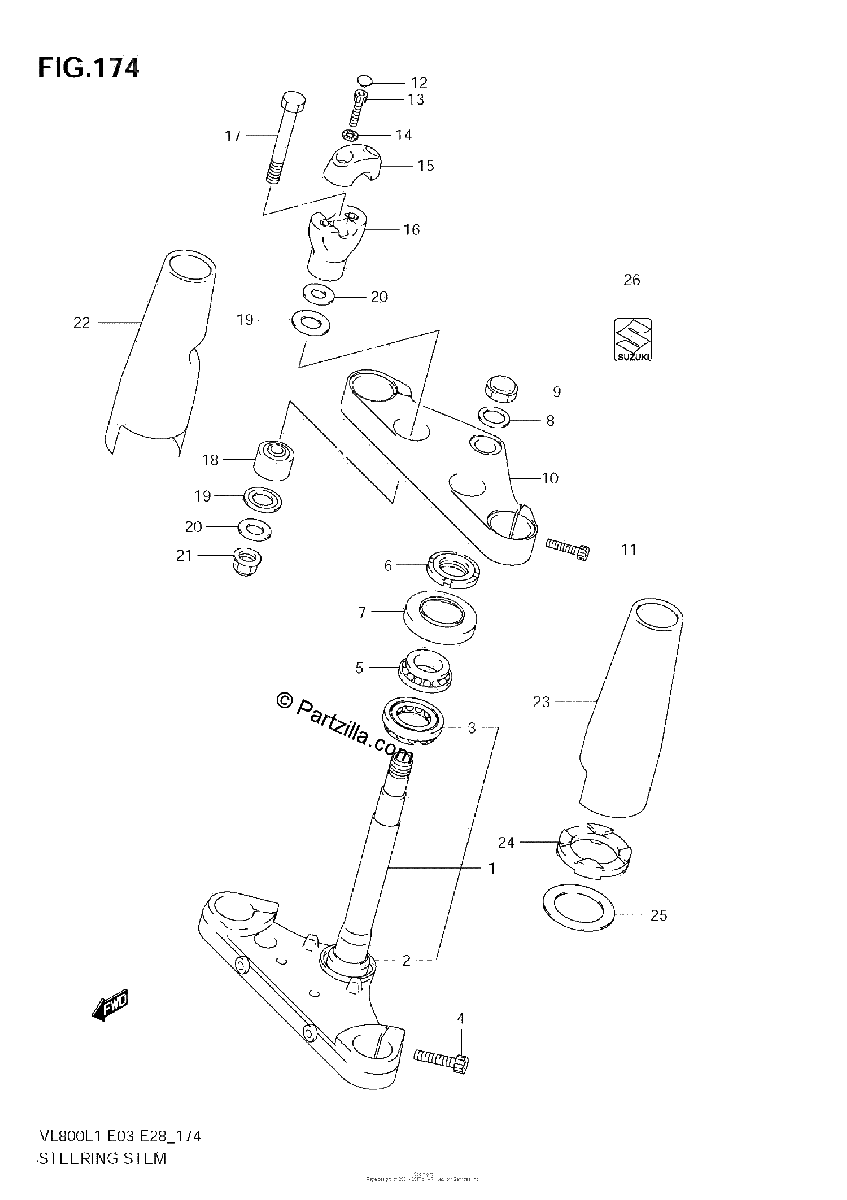 Diagrama de STEERING STEM VL800 E3