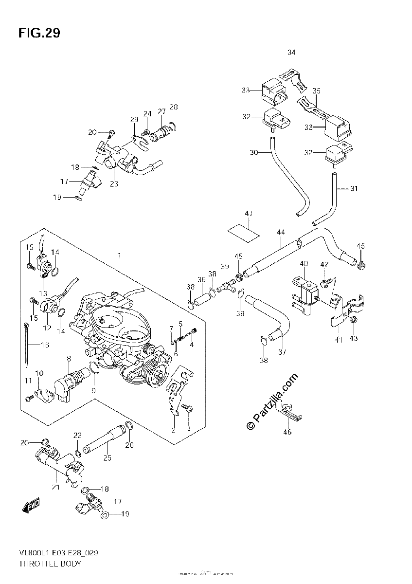 Diagrama de THROTTLE BODY VL800 E33