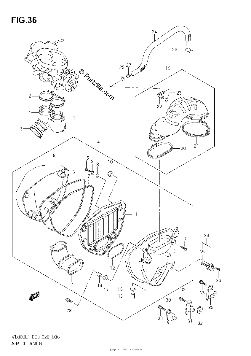 Diagrama de AIR CLEANER