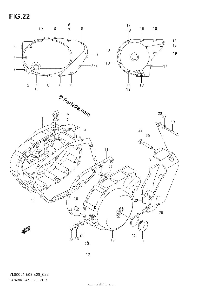 Diagrama de CRANKCASE COVER