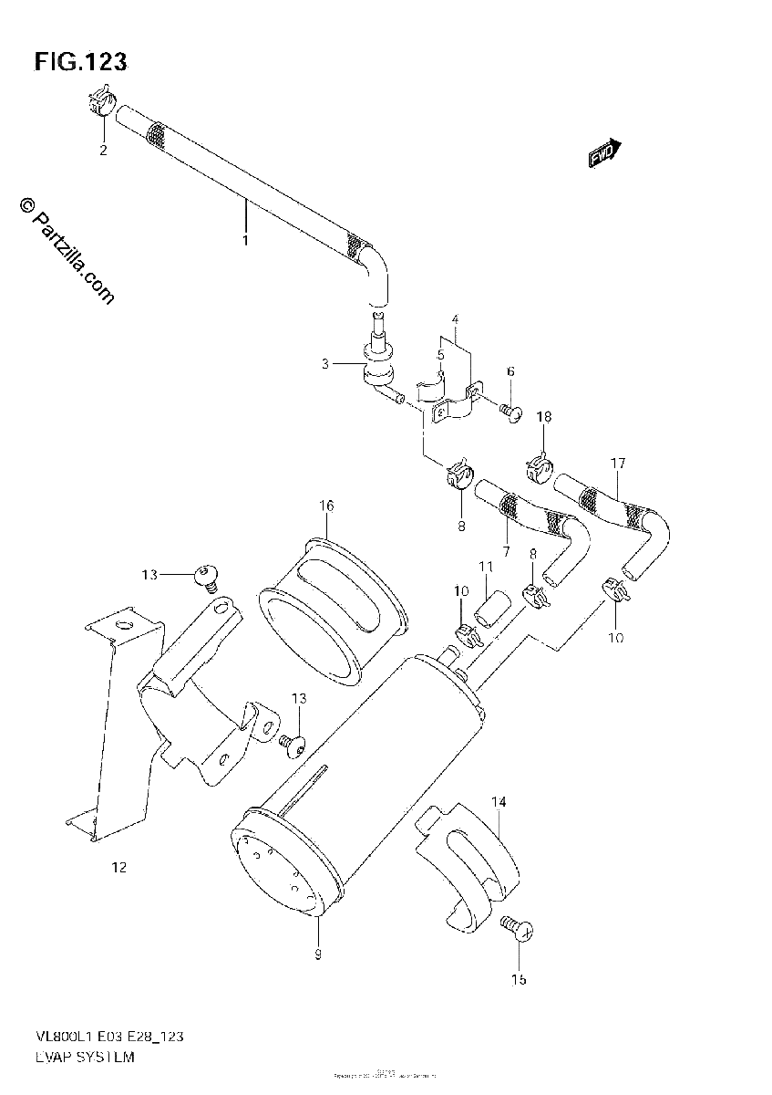 Diagrama de EVAP SYSTEM VL800T E33