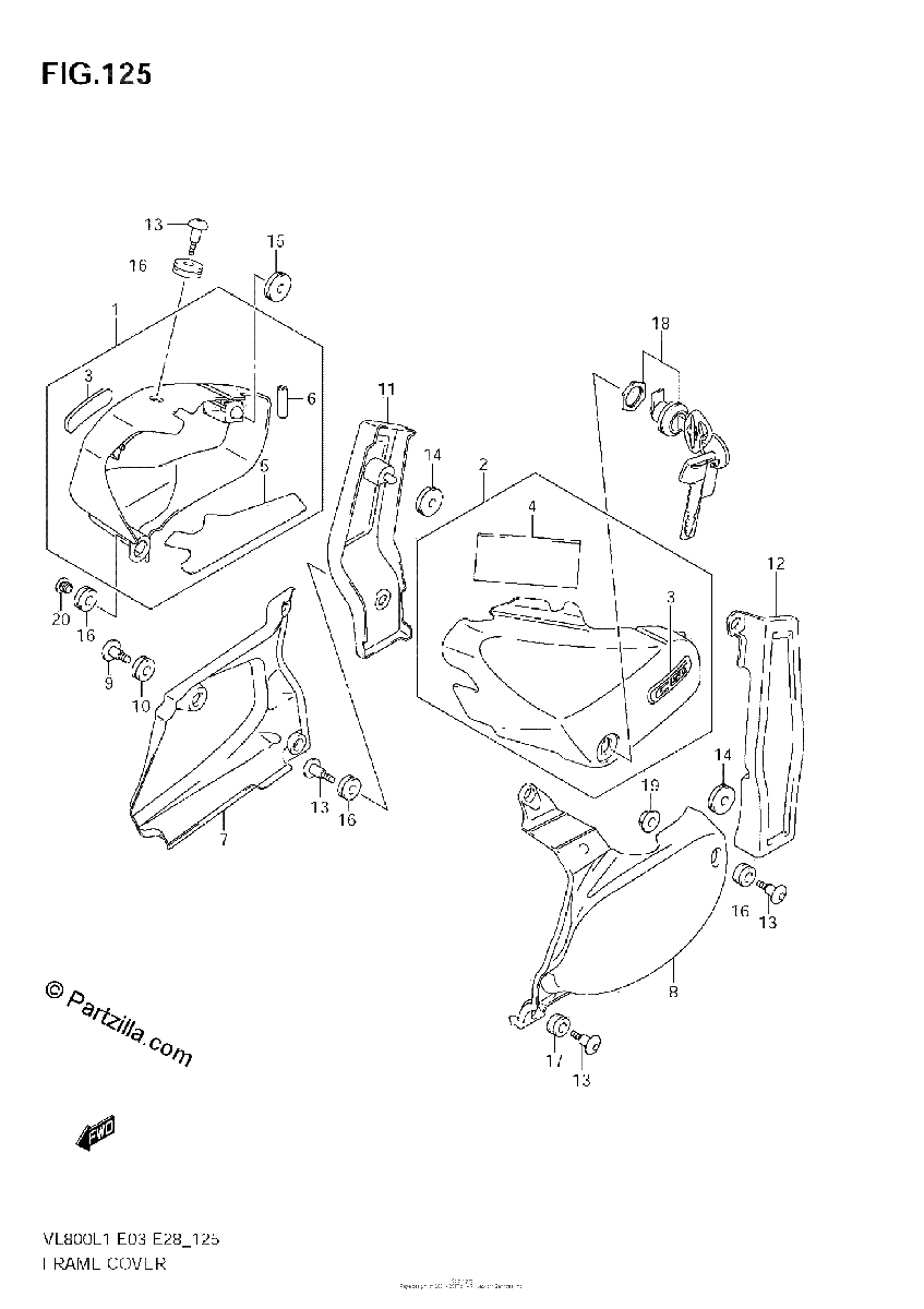 Diagrama de FRAME COVER VL800 E28