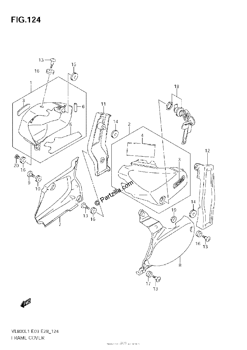 Diagrama de FRAME COVER VL800 E3