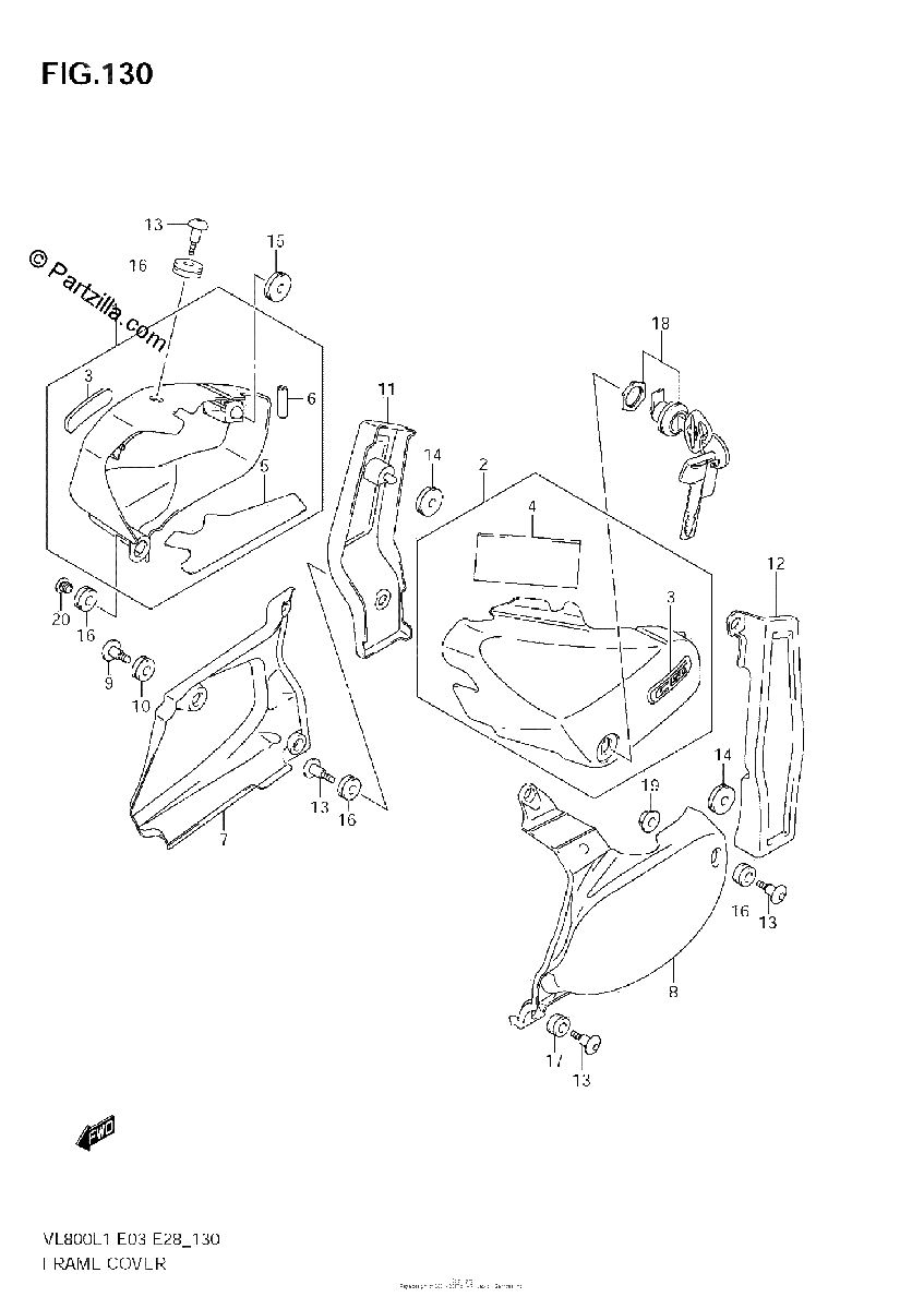 Diagrama de FRAME COVER VL800T E3