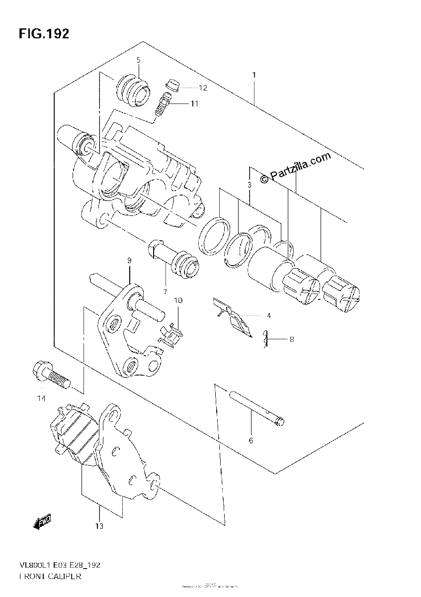 Diagrama de FRONT CALIPER