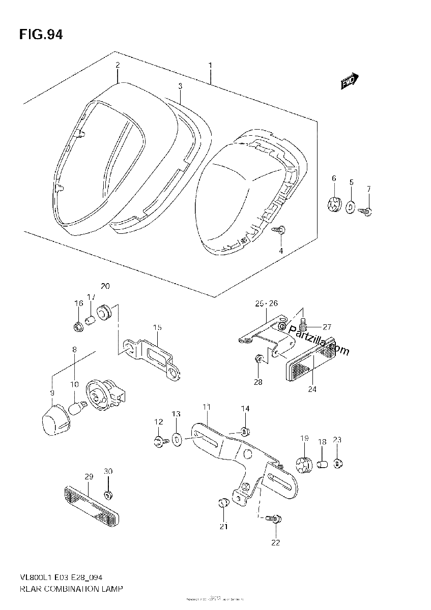 Diagrama de REAR COMBINATION LAMP VL800T E3