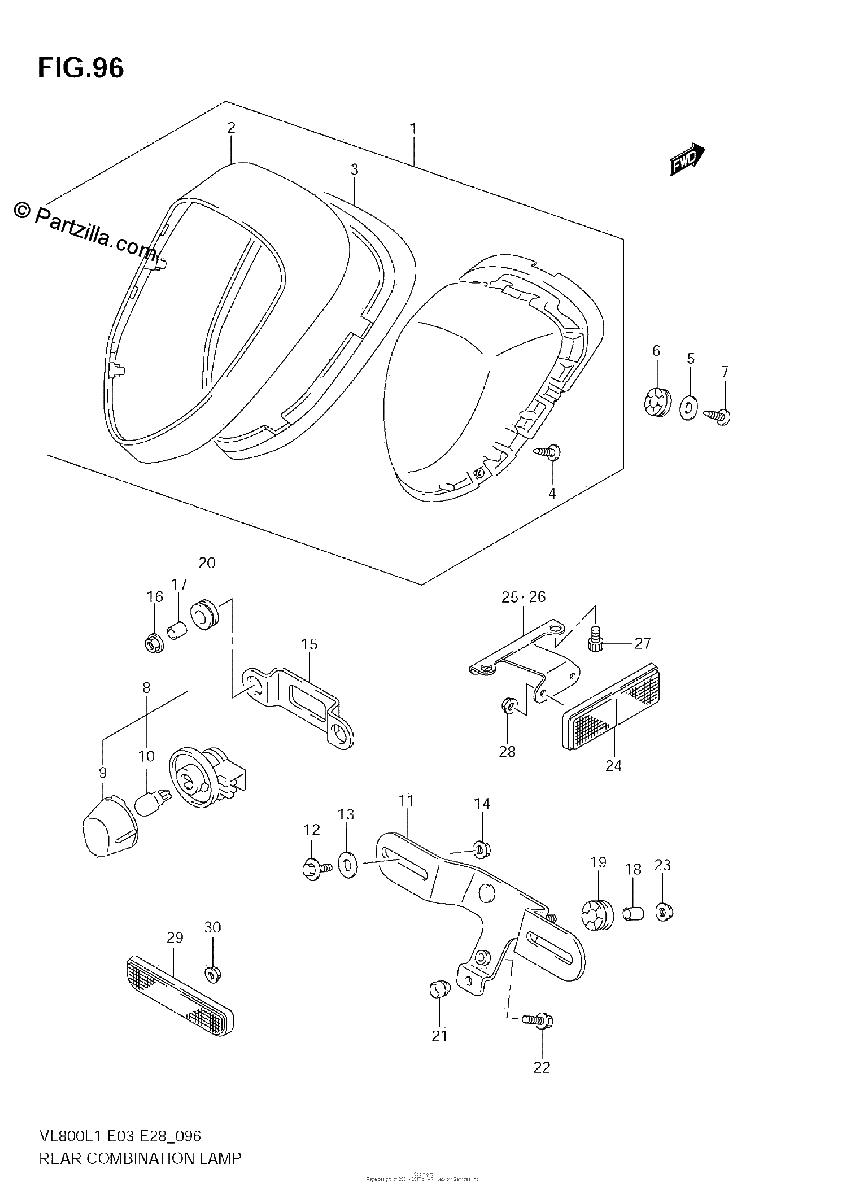 Diagrama de REAR COMBINATION LAMP VL800T E33