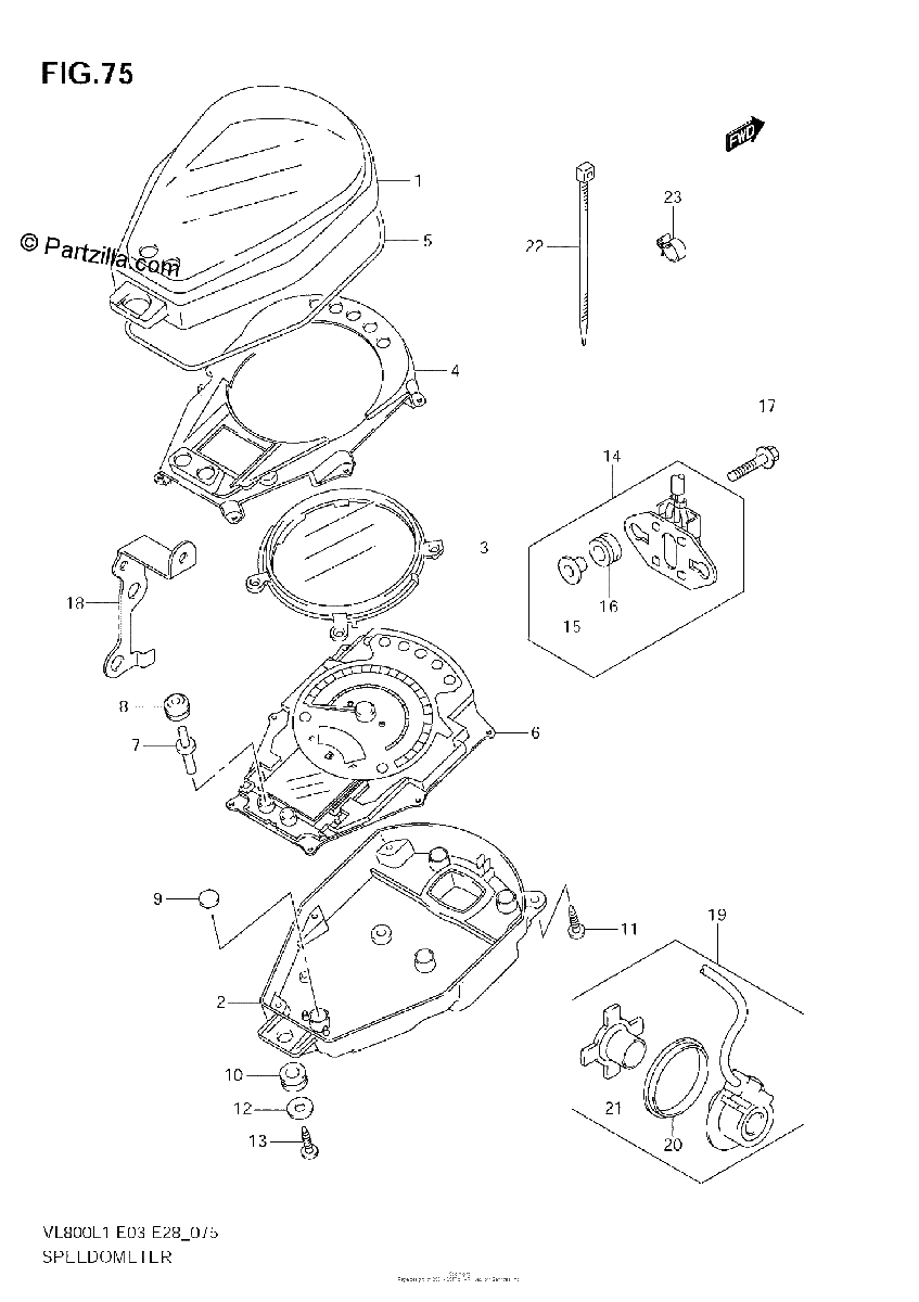 Diagrama de SPEEDOMETER VL800T E3