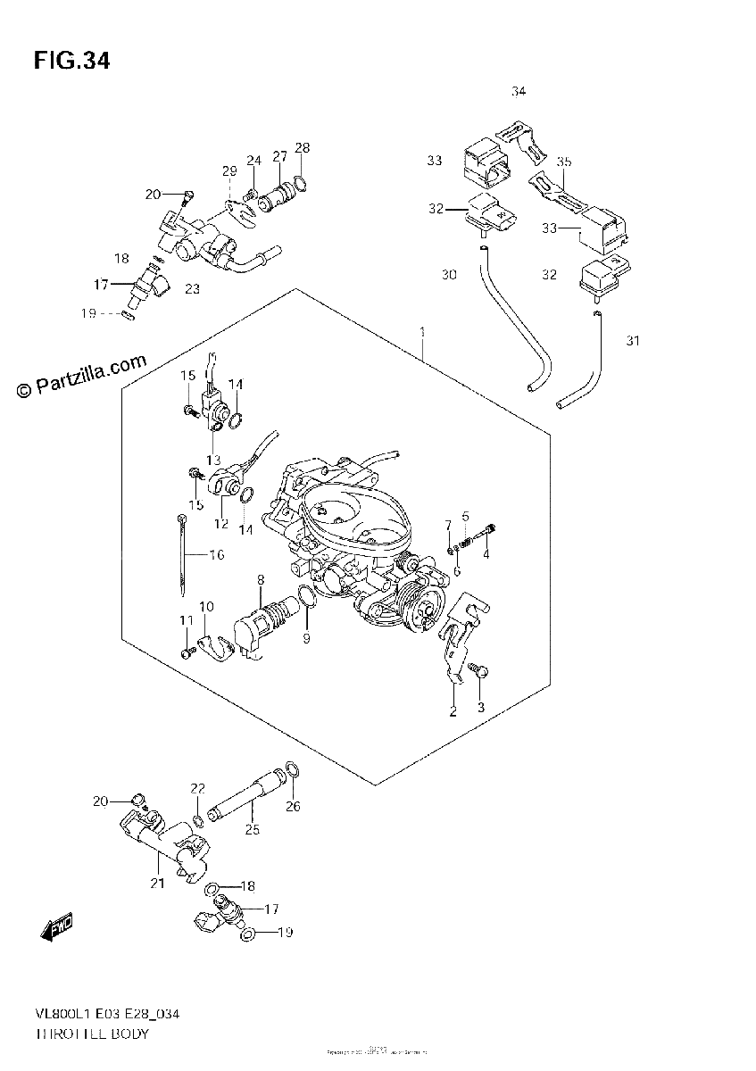 Diagrama de THROTTLE BODY VL800T E28