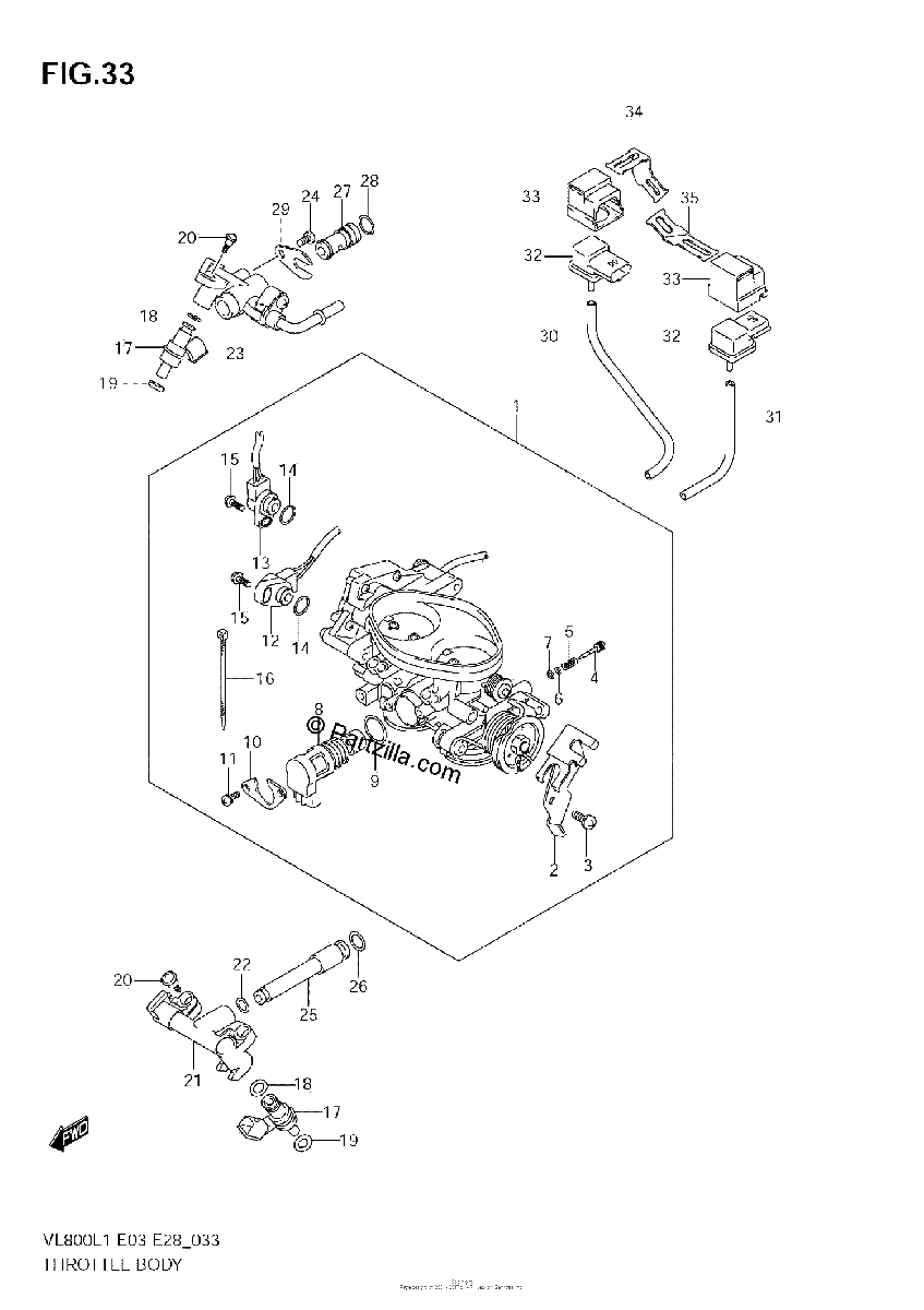 Diagrama de THROTTLE BODY VL800T E3