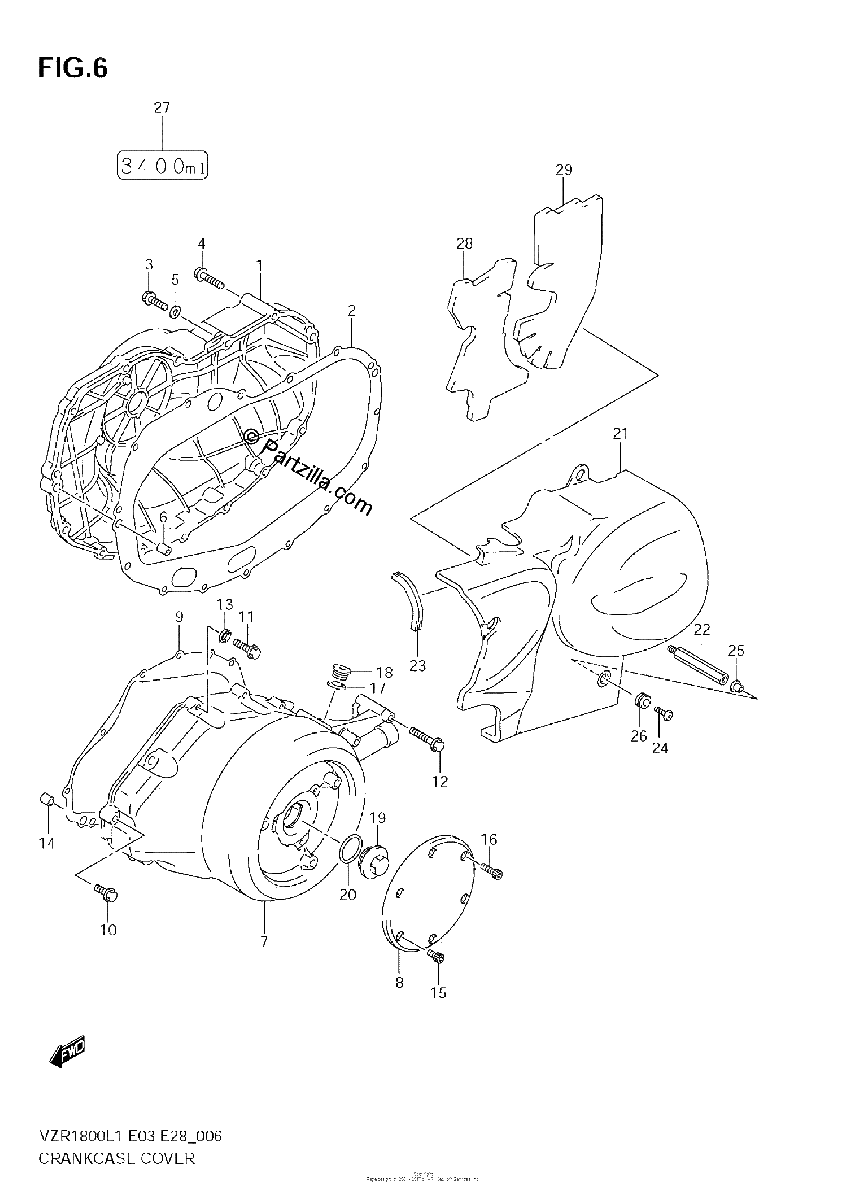 Diagrama de CRANKCASE COVER