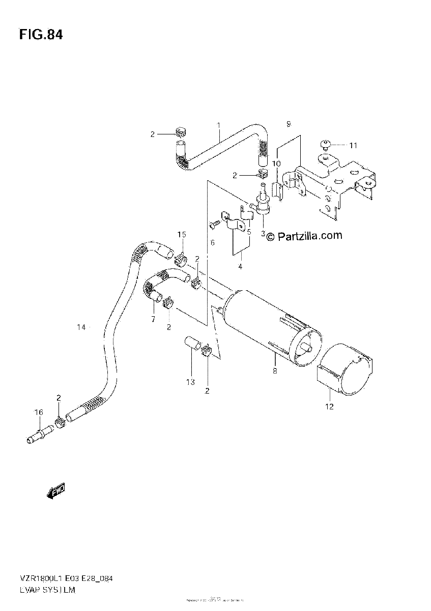 Diagrama de EVAP SYSTEM VZR1800 L1 E33