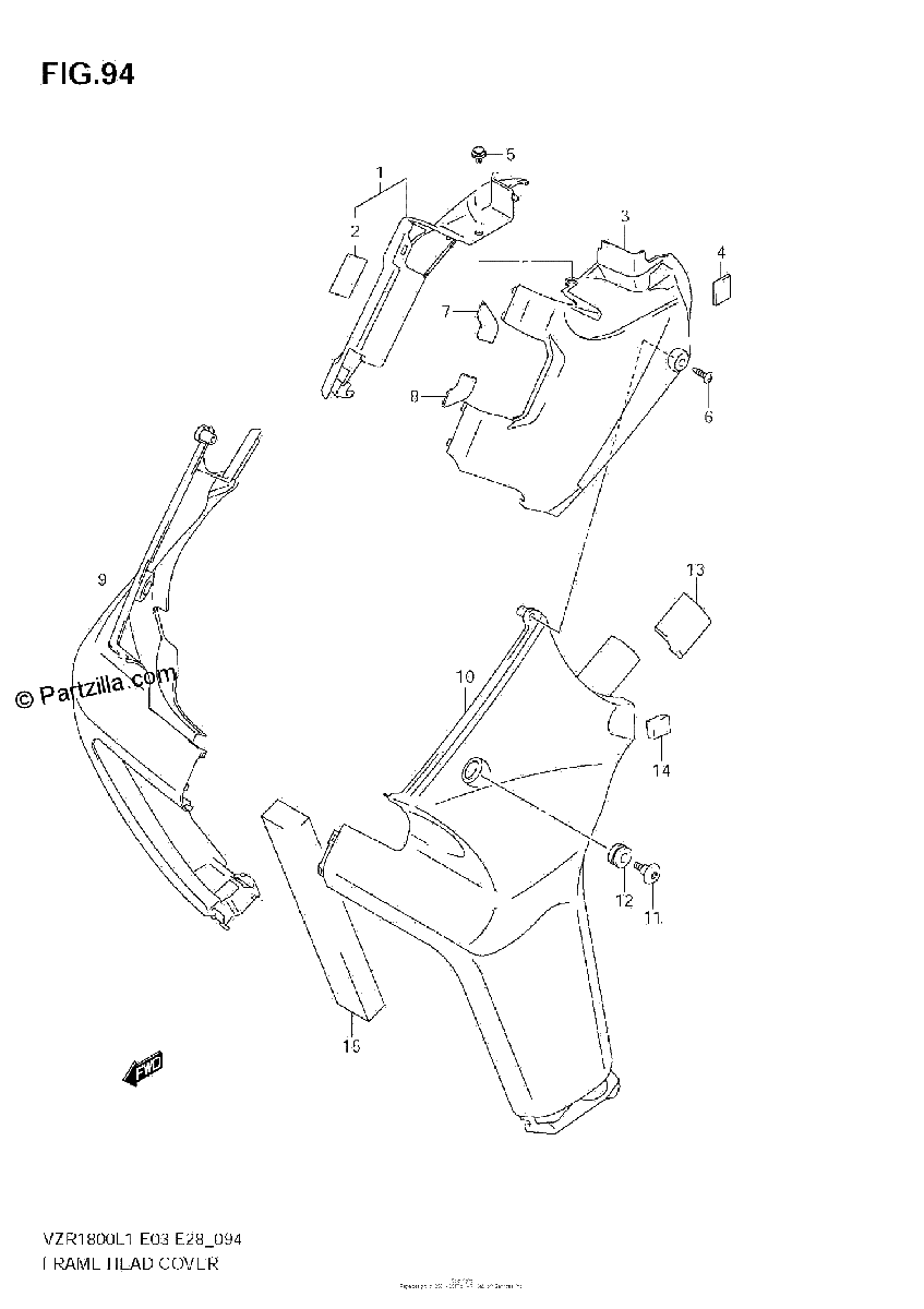 Diagrama de FRAME HEAD COVER VZR1800 L1 E28