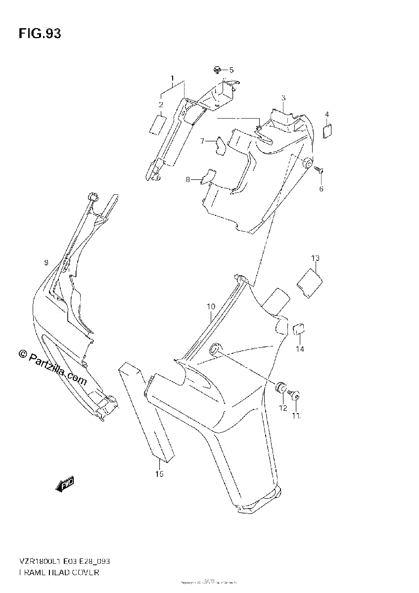 Diagrama de FRAME HEAD COVER VZR1800 L1 E3
