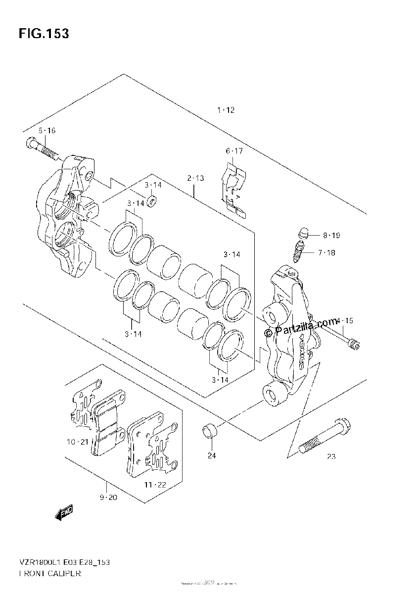 Diagrama de FRONT CALIPER